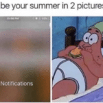 spongebob-memes spongebob text: "Describe your summer in 2 pictures" No Notifications  spongebob