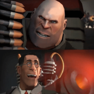 Heavy looking at Medic TF2 meme template