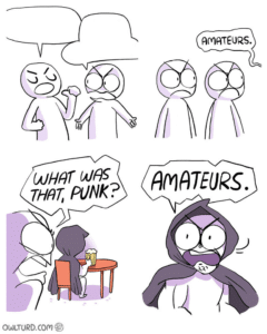 Amateurs (Owlturd Comics, Blank) Angry search meme template