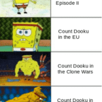 star-wars-memes prequel-memes text: Count Dooku in Episode Il Count Dooku in the El-J Count Dooku in the Clone wars Count Dooku in Lego Star wars  prequel-memes