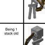 minecraft-memes minecraft text: Being 64 days old Being 1 stack old  minecraft