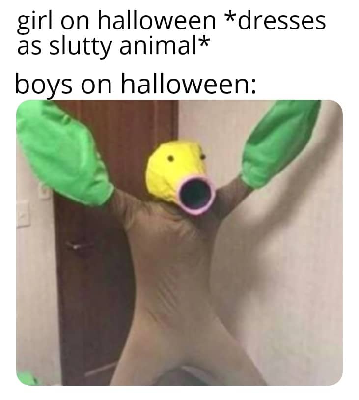 Dank Meme dank-memes cute text: girl on halloween *dresses as slutty animal* bo son halloween: 
