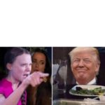 Greta Thunberg and Donald Trump  meme template blank Thunberg, Trump, Donald, Greta