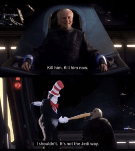 Kill him now Cat in the Hat Cat meme template