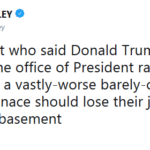 political-memes political text: BILL OAKLEY 0 @thatbilloakley Every pundit who said Donald Trump would grow into the office of President rather than decline into a vastly worse barely-coherent national menace should lose their job and be locked in a basement 3:28 PM - 7 Oct 2019  political