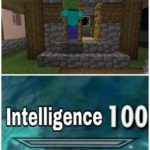 minecraft-memes minecraft text: Intelligence 100  minecraft