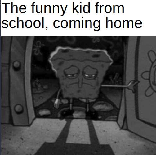 other other-memes other text: The funny kid from school, coming home 