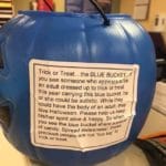 wholesome-memes cute text: Trick or Treat....the BLUE BUCKETIf you see someone who appearsåbe an adult dressed up to trick or treat this year carrying this blue bucket, he or she could be autistic. While they could have the body of an adult, they love Halloween. Please help us keep his/her spirit alive & happy. so you see the blue bucket Of candy. Spread awareness! . •to precious people are not "too big trick or treat.  cute