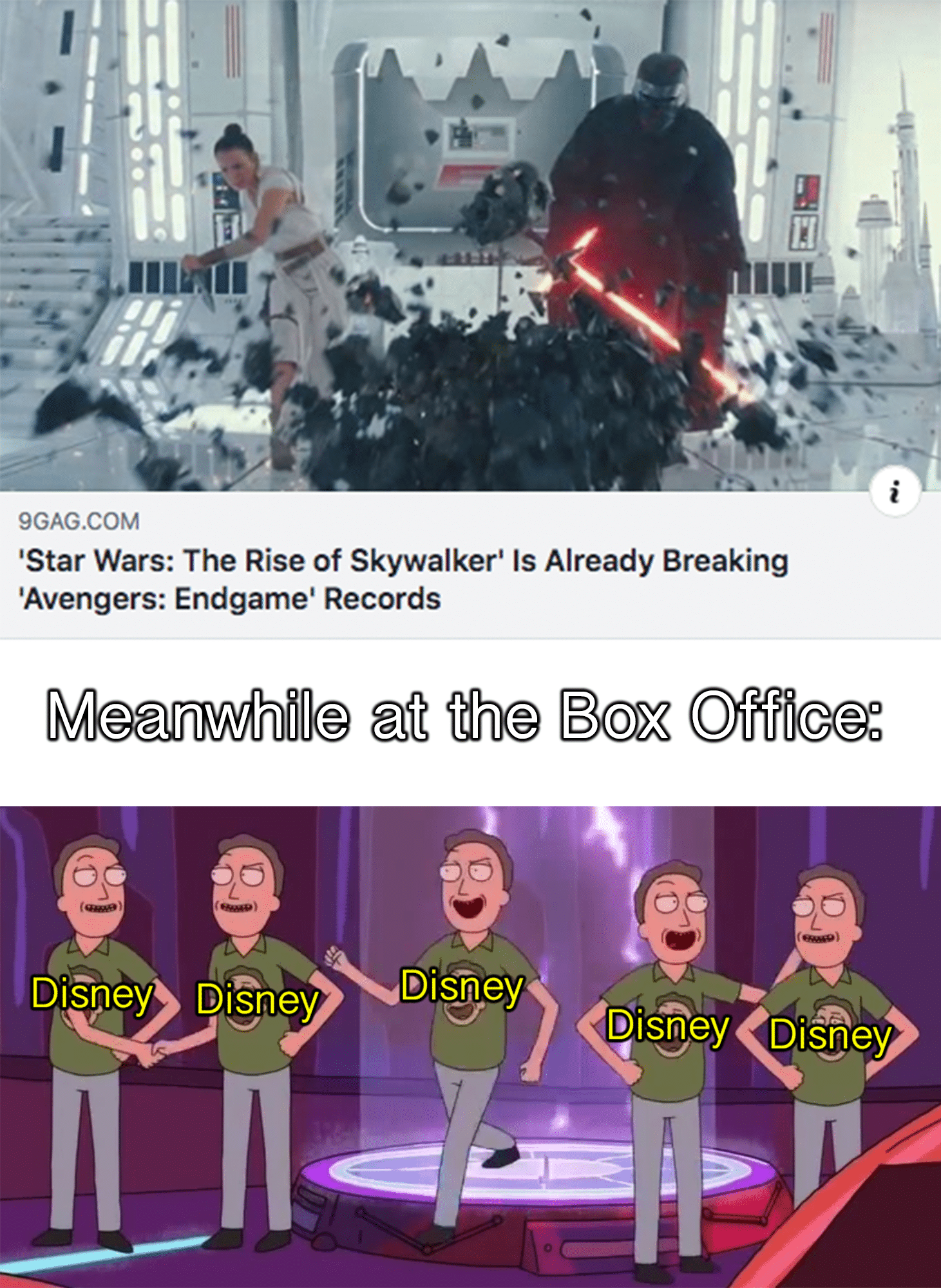 Dank Meme dank-memes cute text: 9GAG.COM 'Star Wars: The Rise of Skywalker' Is Already Breaking 'Avengers: Endgame' Records Meanwhile at the Box Office: DiSpey AS'DisOéy Dismey Disney DLSh9Y 