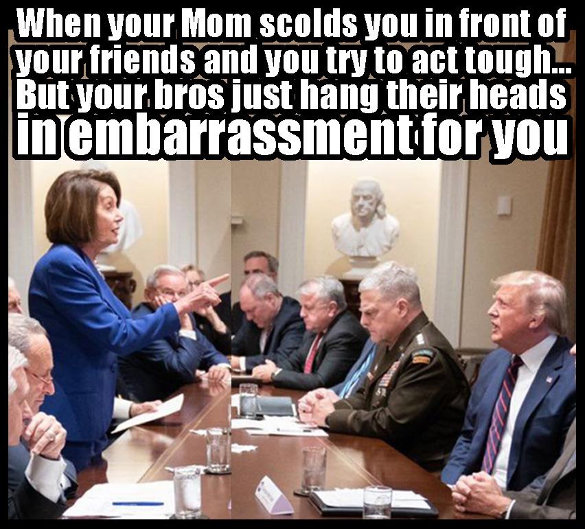 political political-memes political text: When your Mom scolds you in tront ot your friends and you try to act toughl. But your bros just hang their heads in embarrassmentfor you 