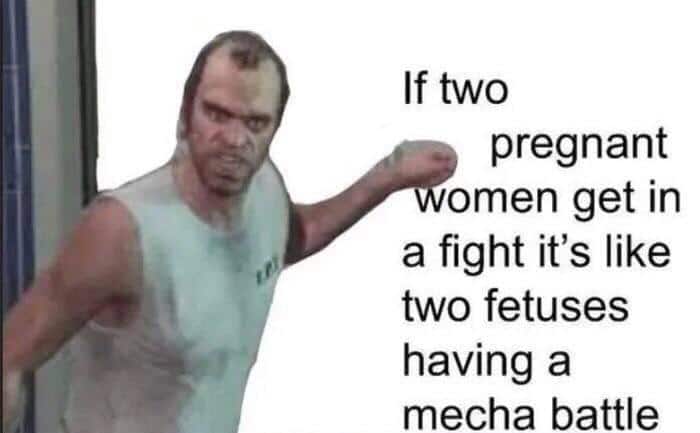 Dank Meme dank-memes cute text: If two pregnant omen get in a fight it's like two fetuses having a mecha battle 