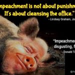 political-memes political text: Rlmpeachment is not about punishment. Its about cleansing the office." - Lindsey Graham, Jan. 1999 "Impeachment is a dirty, disgusting, filthy word" Donald Trump, 5/30/19 @Puest0Loc01N  political