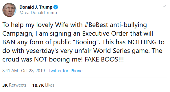 political political-memes political text: 0 Donald J. Trump @realDonaldTrump To help my lovely Wife with #BeBest anti-bullying Campaign, I am signing an Executive Order that will BAN any form of public 