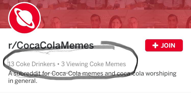 water water-memes water text: 3 Coke Drinkers • 3 Viewing Coke Memes r CocæColamemes a in general. + JOIN Ola worshiping 