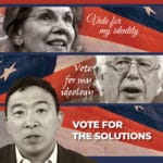 yang-memes political text: VOTE FOR SOLUTIONS  political
