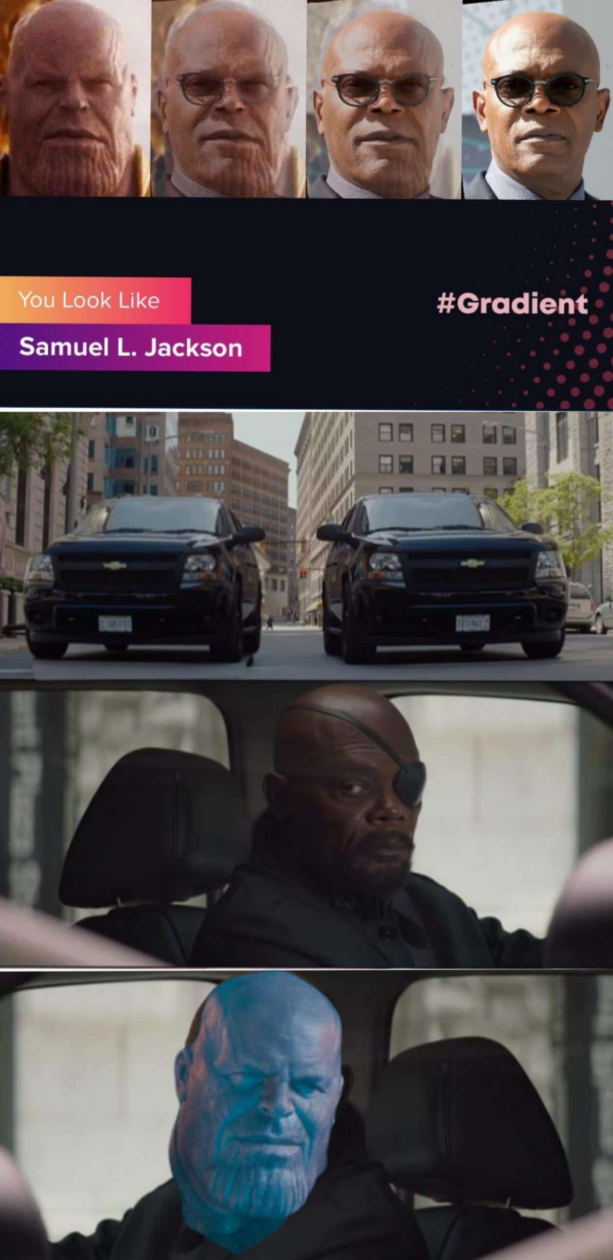 thanos avengers-memes thanos text: You Look Like Samuel L. Jackson #Gradient aa aa 