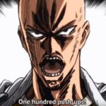 anime-memes anime text: One hundred push;ups!  anime