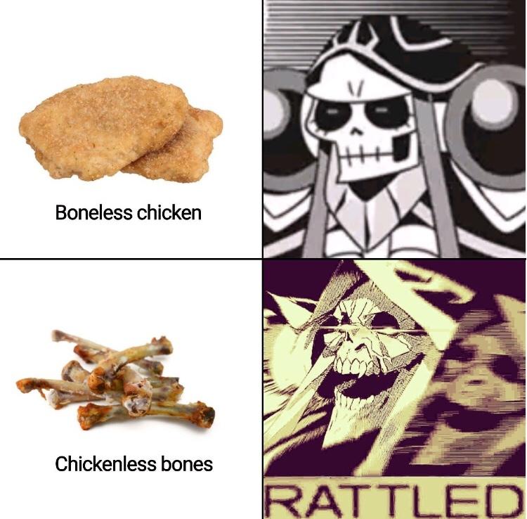 Dank Meme dank-memes cute text: Boneless chicken Chickenless bones 