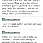 wholesome-memes cute text: jyjchdgßjnfehvdd My nephew likes to play McDonald