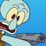 Squidward with gun Spongebob meme template blank  Guns, Military, Squidward