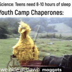 christian-memes christian text: Science: Teens need 8-10 hours of sleep Youth Camp Chaperones: awn maggots  christian