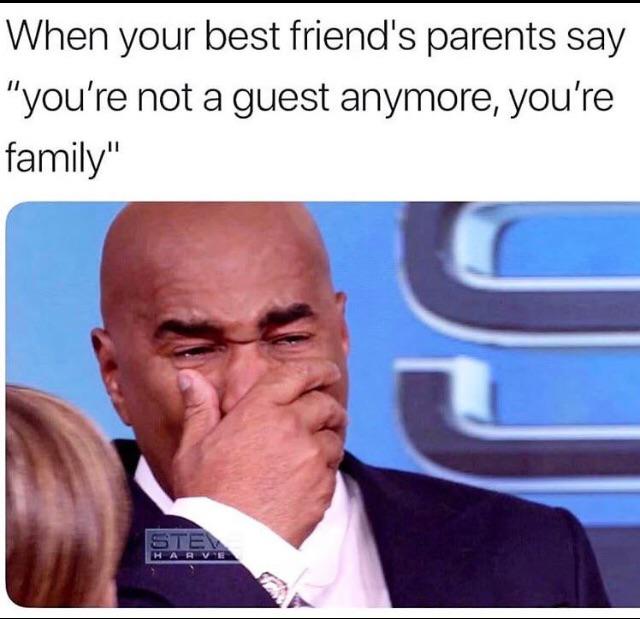 cute wholesome-memes cute text: When your best friends parents say 
