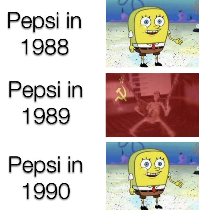 history history-memes history text: 1988 pepsi in 1989 pepsi in 1990 
