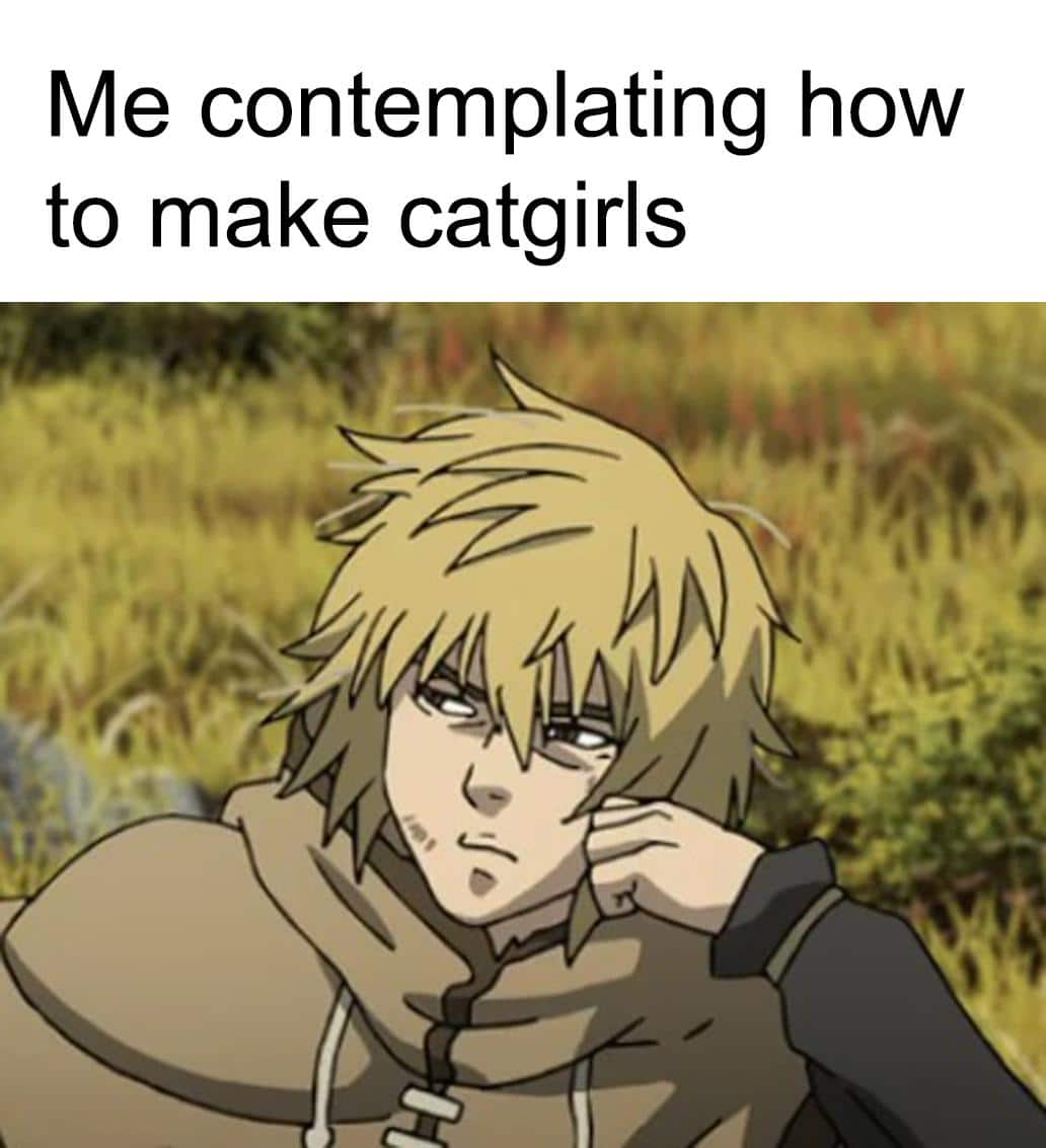 anime anime-memes anime text: Me contemplating how to make catgirls 