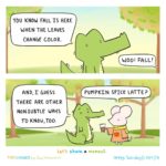 comics comics text: YOU KNOW FAIL HEZE WHEN THE LEAVES CHANGE COLOR. AND, r GUESS THERE ARE OTHER NONSUBTLE WAYS TO KNOW,TOO. let