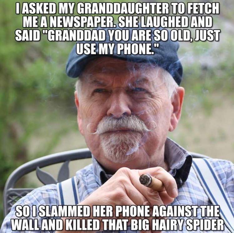 boomer boomer-memes boomer text: I ASKED MY GRANDDAUGHTER FETCH ME A NEWSPAPER/SHE LAUGHED AND SAID 