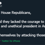 political-memes political text: Adam O @RepAdamSchiff It will be said of House Republicans, When ffey found they lacked the courage to confront the most dangerous and unethical president in American history, They consoled themselves by attacking those who did. 4:02 PM • oct 21, 2019 • Twitter for iPhone  political