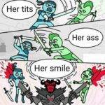 wholesome-memes cute text: Her tits Her ass Her smile )  cute