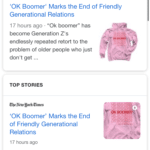 boomer-memes cringe text: 10:26 am a okay boomer ALL Q IMAGES VIDEOS SHOPPING Q 860/0 e, NEWS E www.nytimes.com O 10K Boomer
