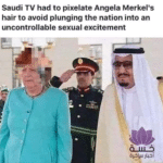 offensive-memes nsfw text: Saudi TV had to pixelate Angela Merkel