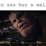 avengers-memes thanos text: When you buy a wallet I used the money to Store the money  thanos