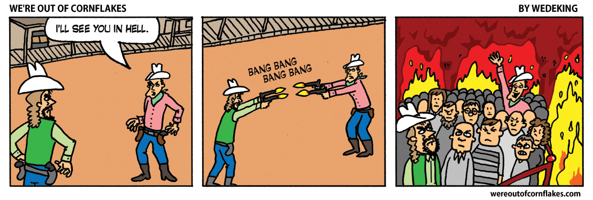 comics comics comics text: BY WEDEKING ا SEE ل٧ IN .HELL BANG BANG BXNG ,BANC 