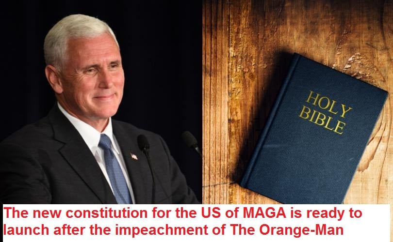 political political-memes political text: The new constitution for the US of MAGA is ready to launch after the impeachment of The Orange-Man 