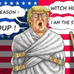 political-memes political text: TREASON ! COUP ! WITCH HUNT ! ( IAM THE STATE!  political
