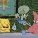Squidward giving Spongebob Seltzer Spongebob meme template blank Squidward, Patrick, Spongebob, Angry, Water, Giving