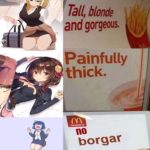 anime-memes anime text: 9) rail,blonde and gorgeous. ainfully thick. no borgar  anime