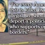 boomer-memes political text: "For every American that:is killed Van deport. 4, pOlitician3 who supports open;! boéders."l  political