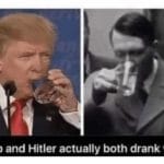 water-memes thanos text: Trump and Hitler actually both drank water.  thanos