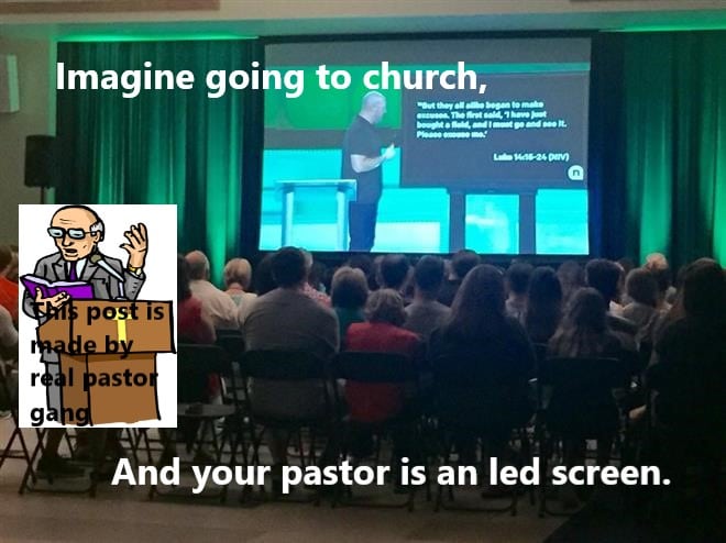 christian christian-memes christian text: Imagine going to church, Rasta pos r I ast And your pastor is an led screen. 