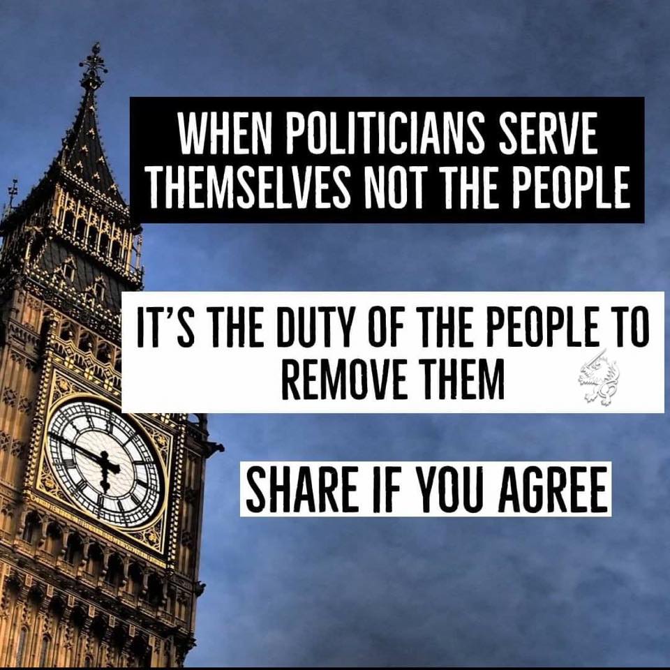 political boomer-memes political text: WHEN POLITICIANS SERVE THEMSELVES NOT THE PEOPLE IT'S THE DUTY OF THE PEOPLE TO REMOVE THEM SHARE IF YOU AGREE 