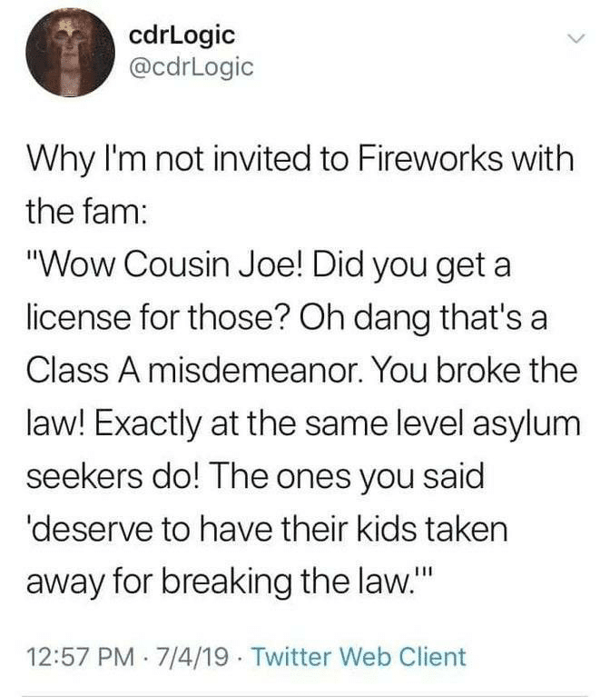 political political-memes political text: .04. cdrLogic @cdrLogic Why 11m not invited to Fireworks with the fam: 