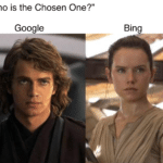 star-wars-memes prequel-memes text: "Who is the Chosen One?" Google Bing  prequel-memes