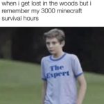 dank-memes cute text: when i get lost in the woods but i remember my 3000 minecraft survival hours lespert  Dank Meme