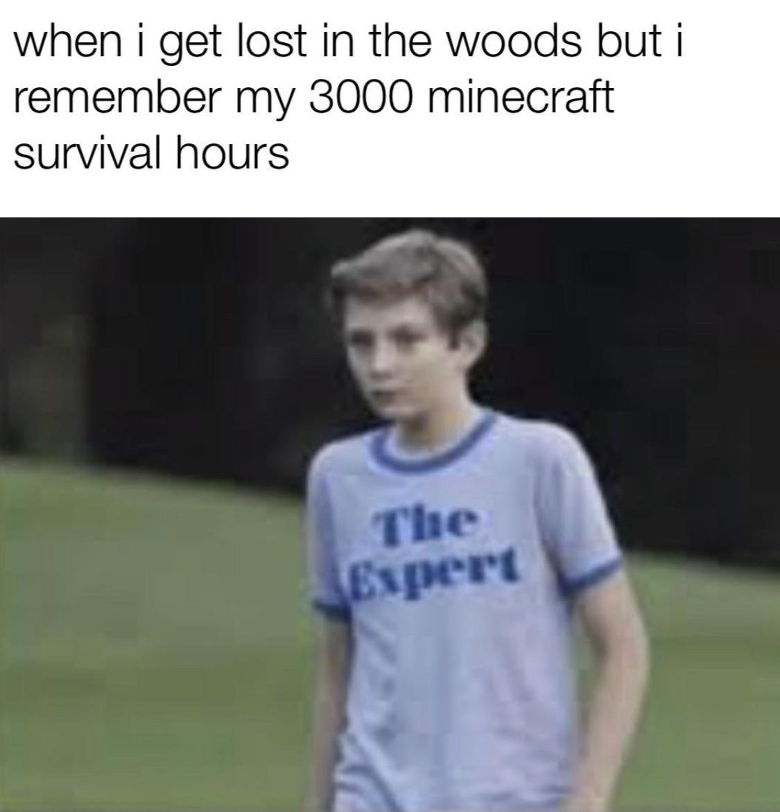 Dank Meme dank-memes cute text: when i get lost in the woods but i remember my 3000 minecraft survival hours lespert 