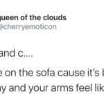 wholesome-memes cute text: queen of the clouds @cherryemoticon Netflix and c uddle on the sofa cause it