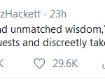 political-memes political text: Elizabeth Hackett @LizHackett 23h If I said "in my great and unmatched wisdom," my husband would mouth "sorry" to the dinner guests and discreetly take away my wine glass. 0 181 38K 0 29.6K  political